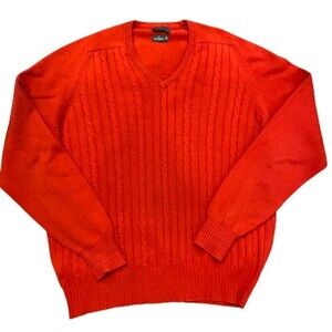 W. Bill Ltd. V-Neck Pure Cashmere Sweater Vintage Red Men's Size 46 / XL
